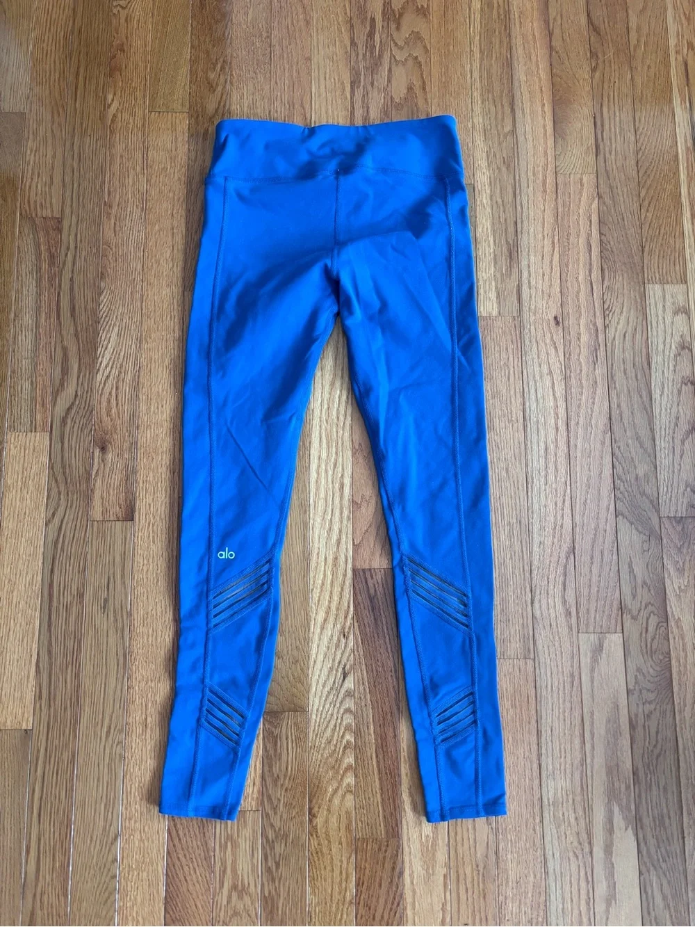 ALO Yoga Blue Leggings with Mesh